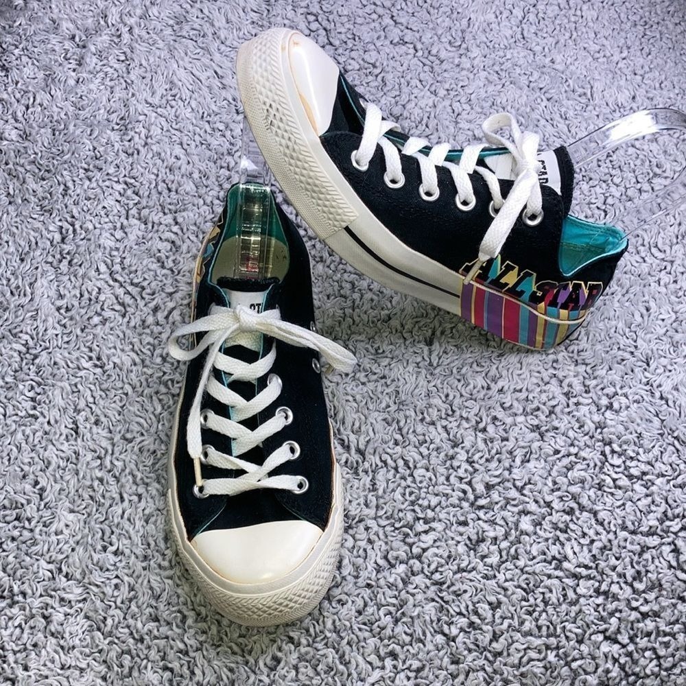 CONVERSE Chuck Taylor All Star M6/W8 Black White Rainbow Low Sneakers